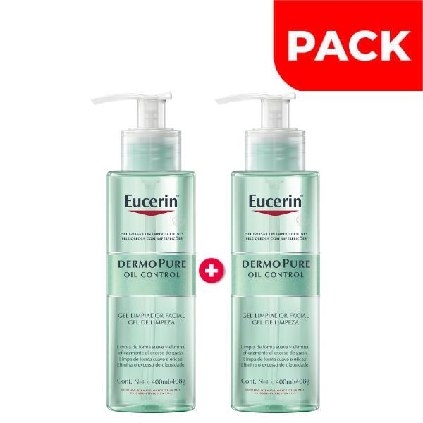 Dúo Pack Eucerin Dermopure Gel Limpiador Facial - Frasco 400 ML